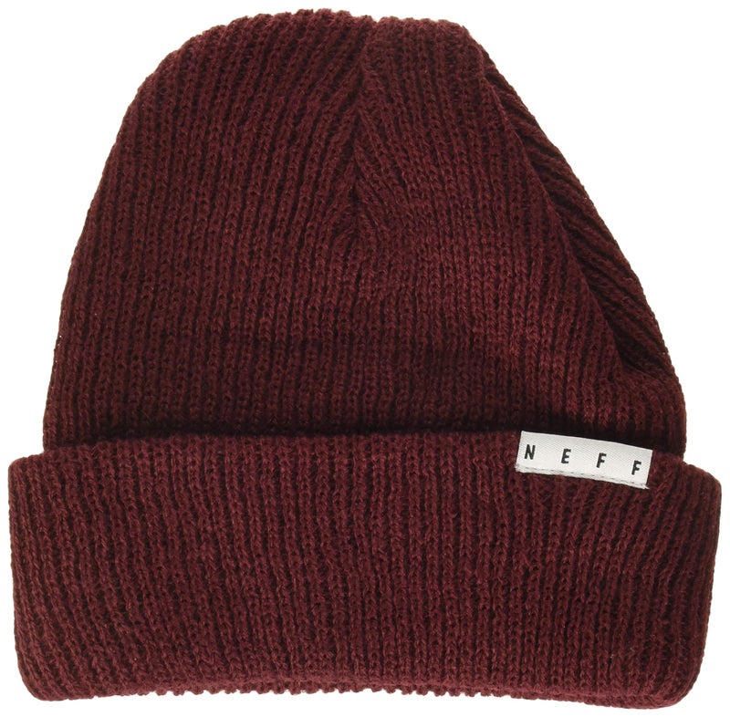 NEFF Men's fold Beanie, Maroon, One Size - Image 1